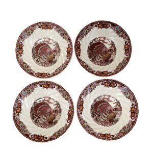 4 Johnson Brothers Autumn Monarch China Cereal/Soup Bowls